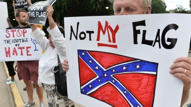 Rebel Flag Superman Logo - Confederate flag protests spread across US - BBC News