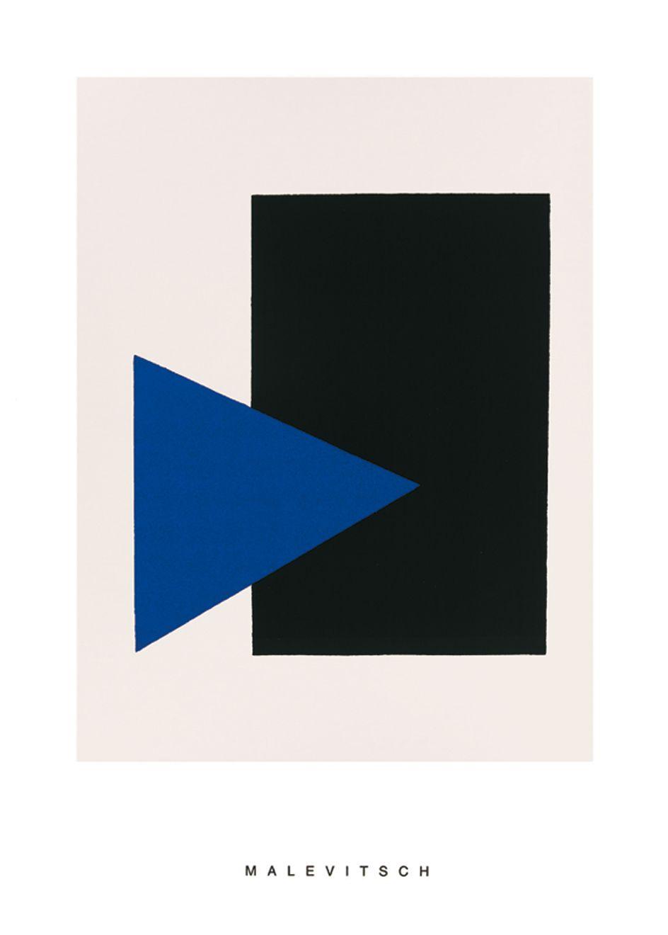 Black and Blue Triangle Logo - Black rectangle, blue triangle, 1915 - MALEVICH Kazimir