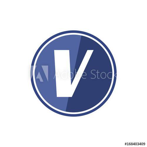 Blue Circle Company Logo - V letter logo in the blue circle. Vector design template elements ...