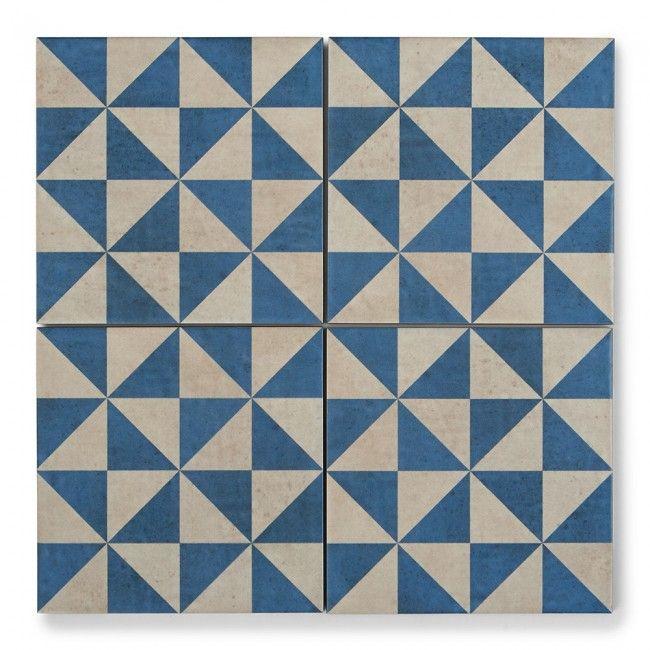 Black and Blue Triangle Logo - Medina Blue Triangles | Moroccan Tiles | Porcelain Superstore