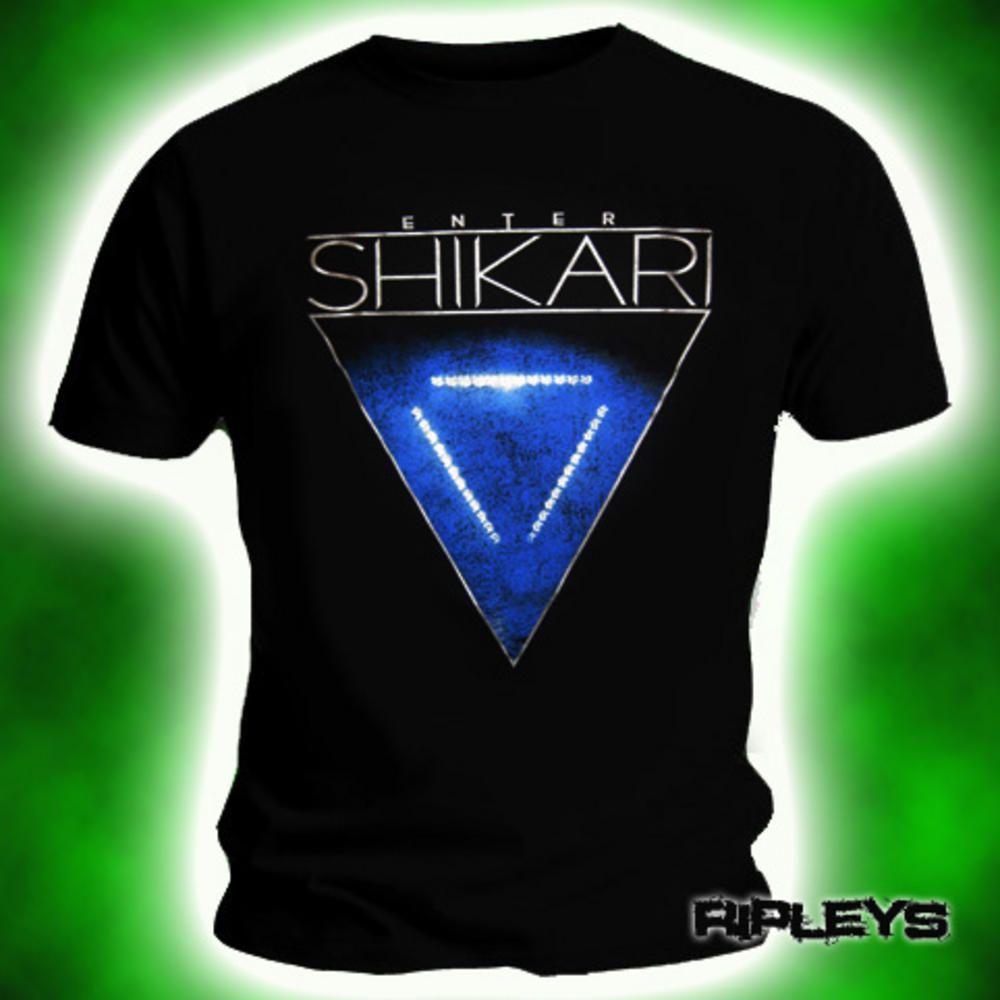 Black and Blue Triangle Logo - Official T Shirt ENTER SHIKARI Black BLUE TRIANGLE Glow XL
