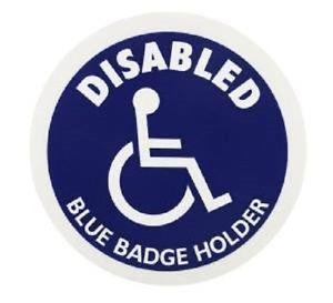 Blue Circle Company Logo - DISABLED BLUE BADGE HOLDER Blue Circle Sign Cling to Any Glass