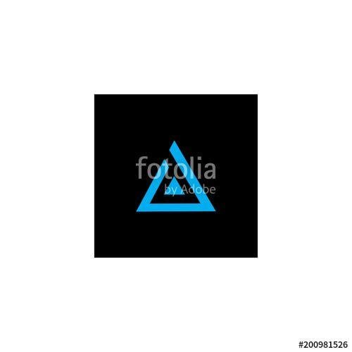 Black and Blue Triangle Logo - black letter d in a blue triangle logo vector Стоковое изображение