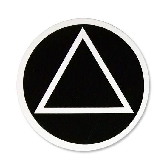 Black and Blue Triangle Logo - Circle Triangle Sticker - Alcoholics Anonymous Cleveland