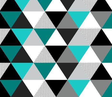 Black and Blue Triangle Logo - Crib Blanket Blue Triangle Quilt, Teal, Grey, Black Dot