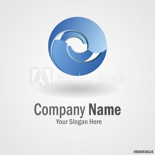Blue Circle Company Logo - Abstract blue circle / round logo for your company this stock