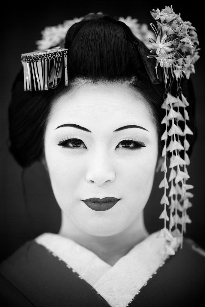 Japanese Woman Black and White Logo - Maiko Henshin Japanese Girl At Sannen Zaka Street, Kyoto