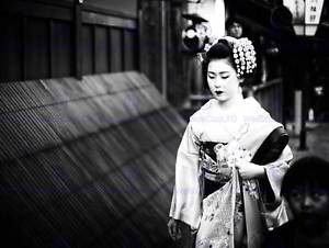 Japanese Woman Black and White Logo - GEISHA JAPAN ASIAN TRADITIONAL BLACK WHITE PHOTO ART PRINT POSTER