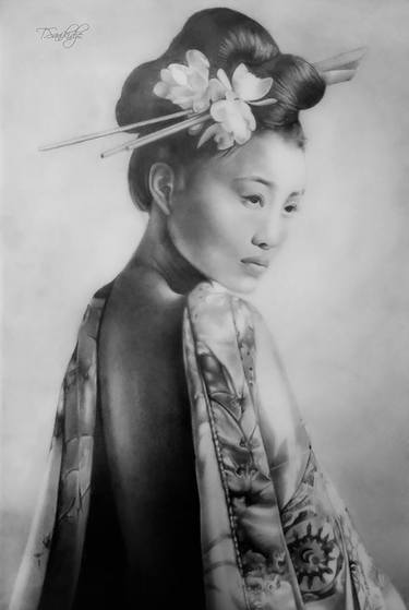 Japanese Woman Black and White Logo - Japanese woman Drawing