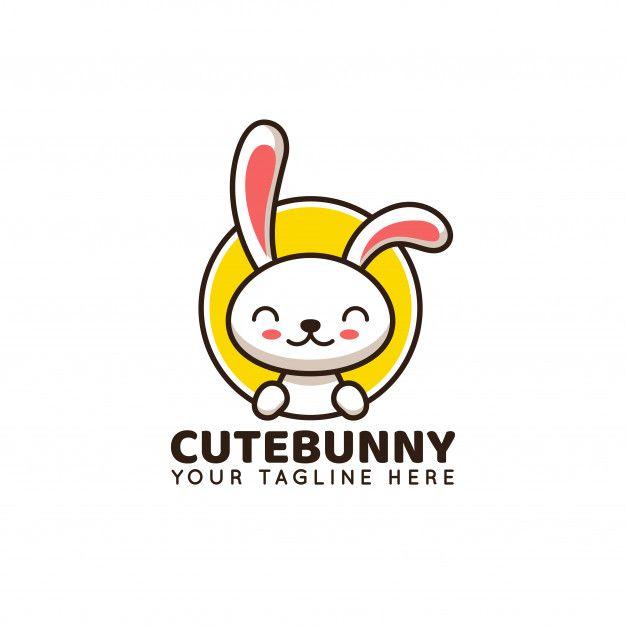Bunny Logo - Cute rabbit bunny logo illustration template Vector | Premium Download