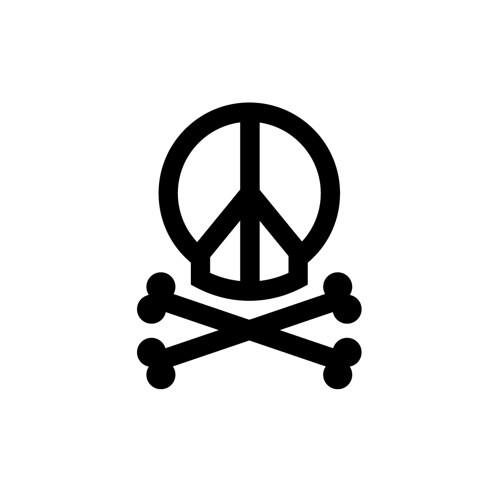 Peace Sign Logo - For Sale: Peace Sign Skull and Crossbones Logo Design | Logo Cowboy