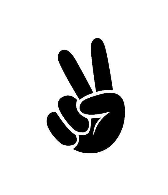 Peace Sign Logo - Hand Peace Sign, Two Fingers - Di Cut Decal - Car/Truck/Home/Phone ...