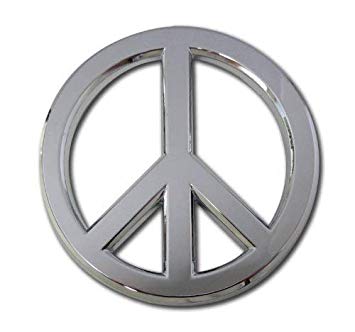 Peace Sign Logo - Peace Sign Premium Chrome Metal Auto Emblem: Automotive