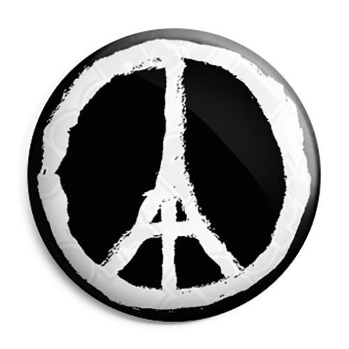 Peace Sign Logo - Paris Peace Sign - Eiffel Tower Logo Button Badge, Fridge Magnet ...