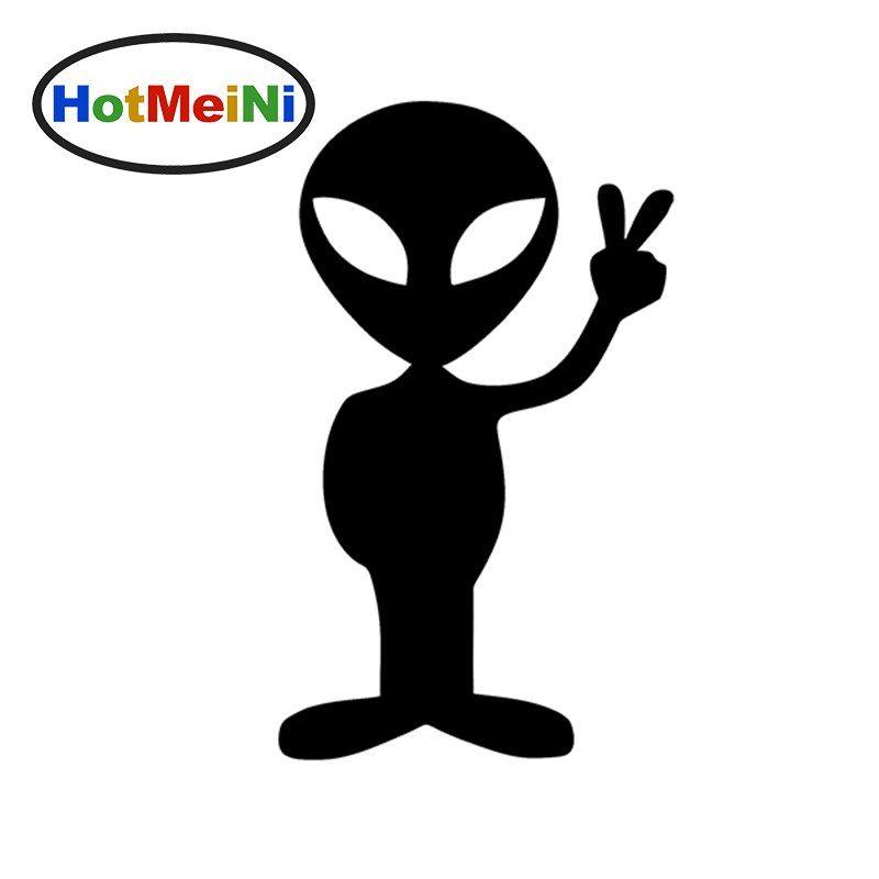 Peace Sign Logo - HotMeiNi 3*5 inch ALIEN Peace Sign We Come in Peace FUNNY Vinyl