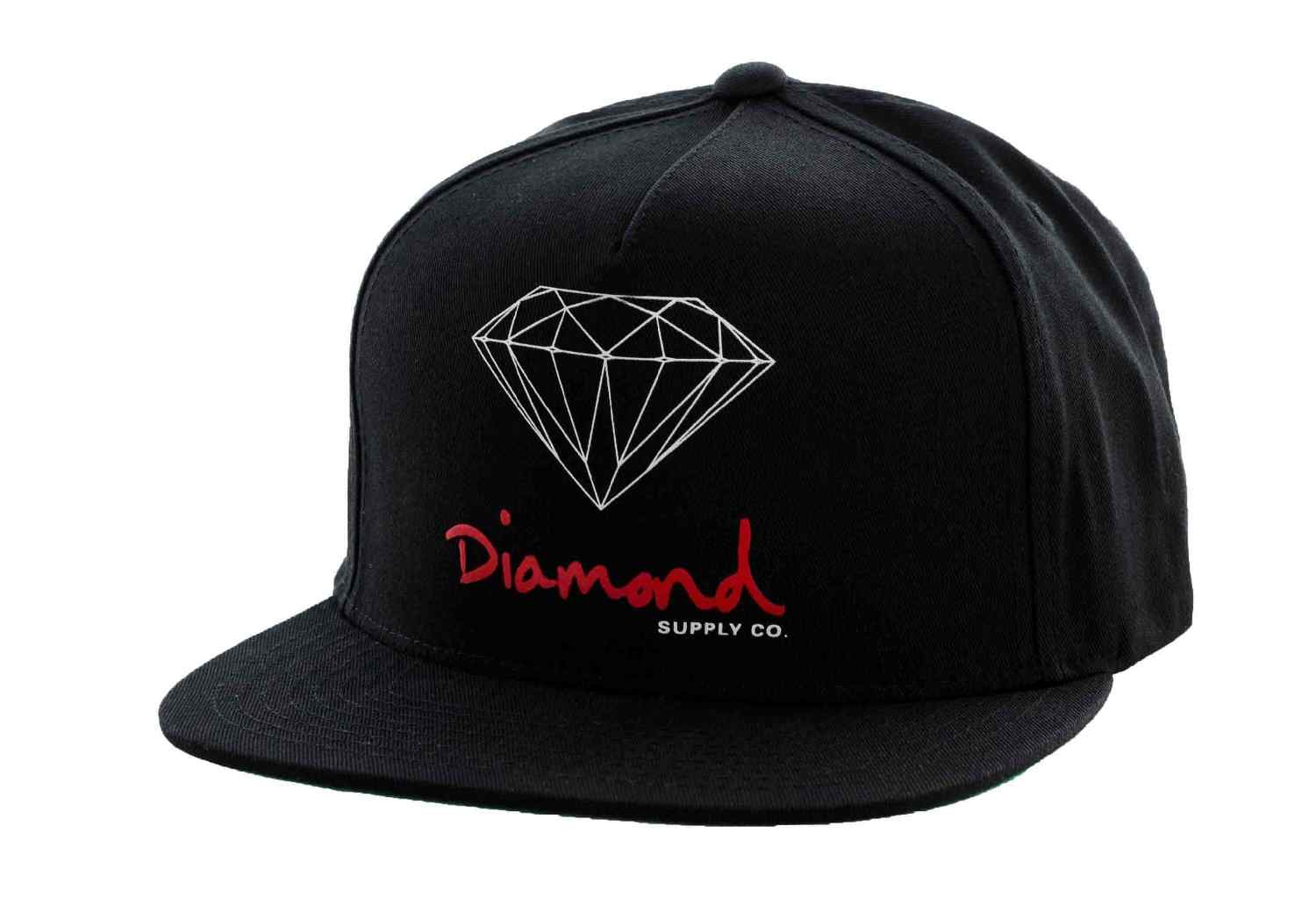 Diamond Weed Logo - Caps DIAMOND - OG Logo Black (BLK) | SNOWBITCH.COM
