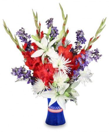 Blue Flower U Logo - Red White & True Blue Floral Arrangement in Savannah, GA - PINK ...