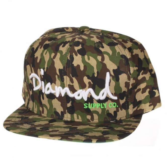 Diamond Weed Logo - Diamond Supply Co. Diamond OG Logo Snap Back Cap Camo/White/Green ...