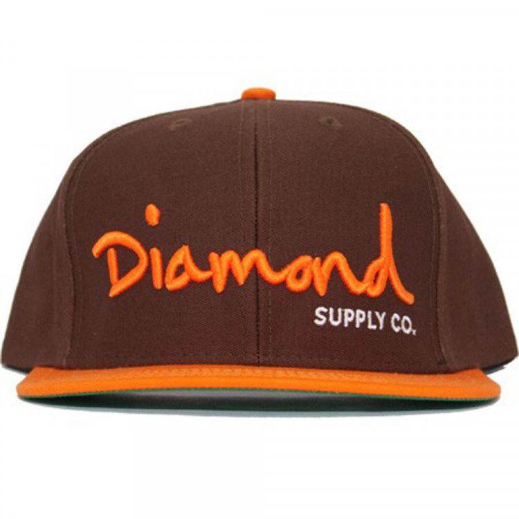 Diamond Weed Logo - Diamond OG Logo brown/orange/white snapback cap | Manchester's ...