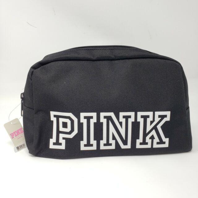 Victoria Secret Pink Black and White Logo - Victoria's Secret Pink Black White Logo Cosmetic Makeup Bag Pouch