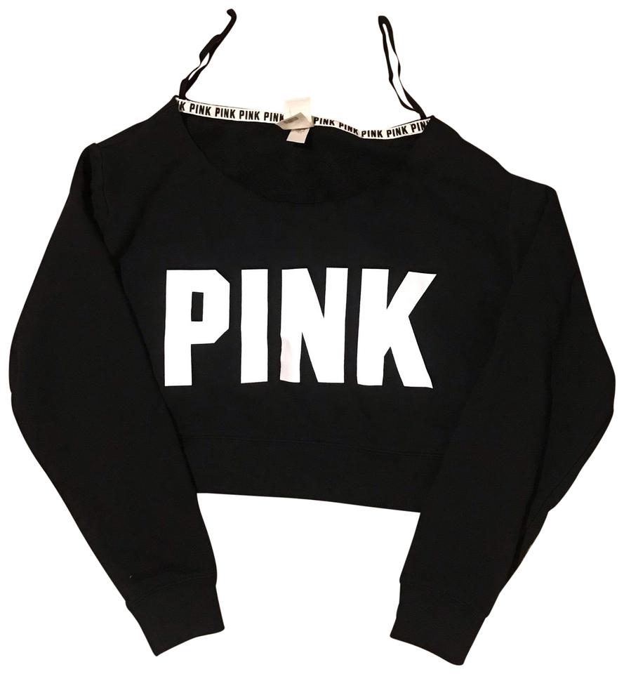 Victoria Secret Pink Black and White Logo - Victoria's Secret Black White Free Ship Vs Pink Crop Sweatshirt ...