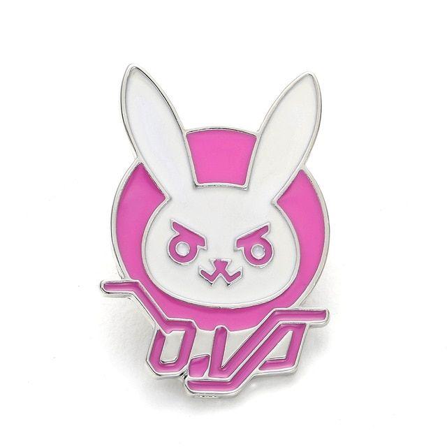 Rabbit Logo - Diva Bunny Pin Game Jewelry D.va DVA Cute Rabbit Bunny Logo Cosplay