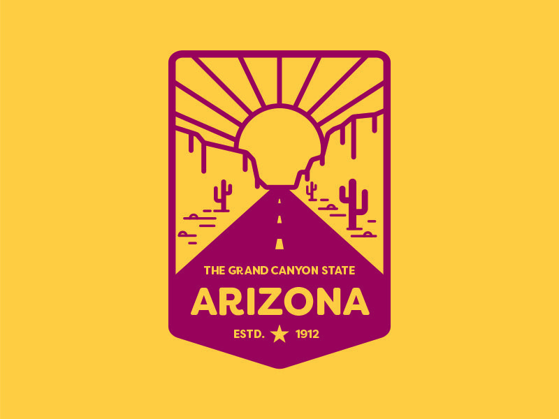 Grand Canyon State Logo - Arizona Badge by Evan Shaffer | Dribbble | Dribbble