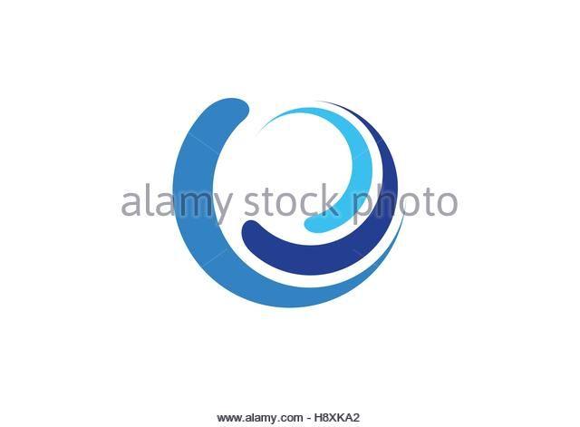 Water Circle Logo - Blue swirl circle Logos