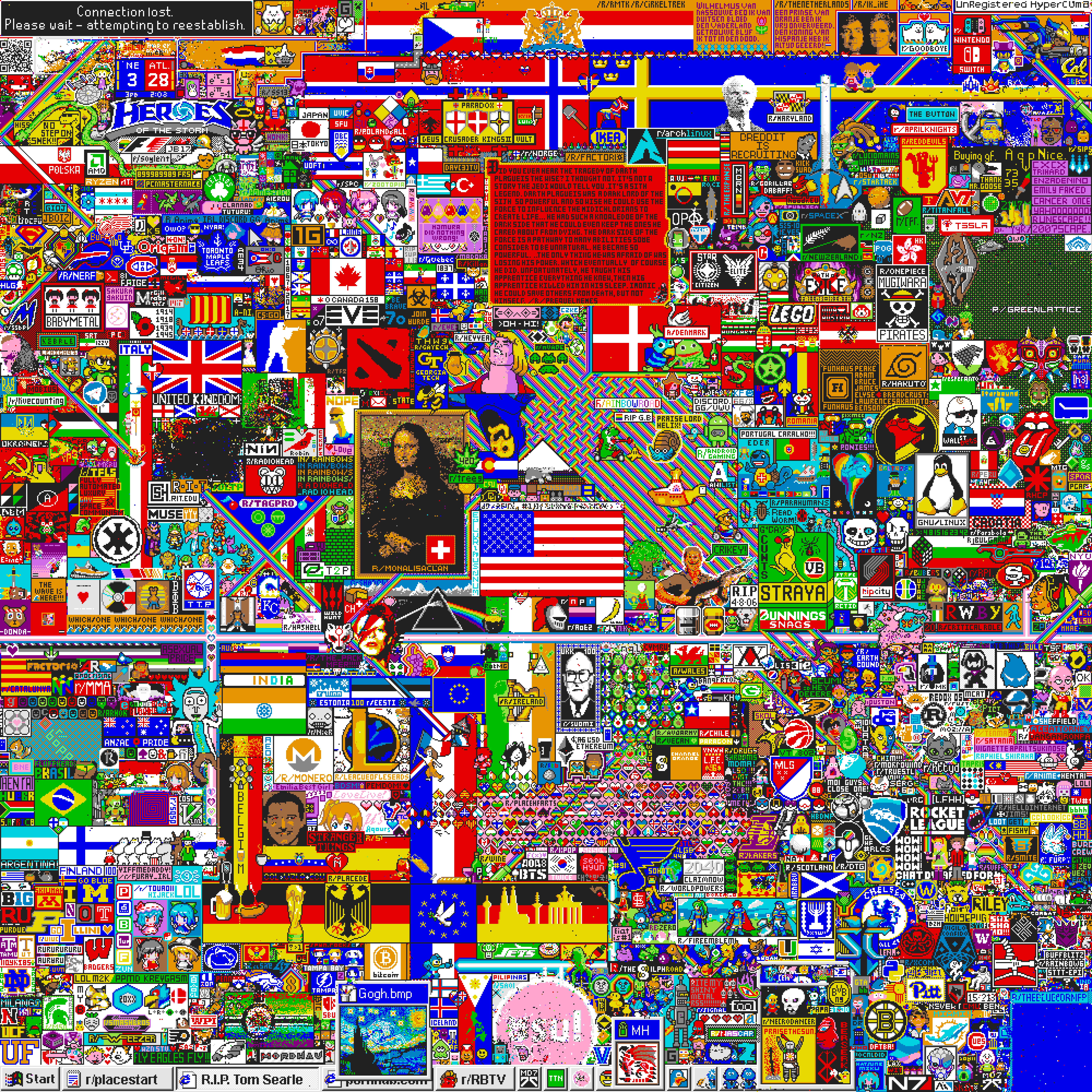 High Resolution Reddit Logo - High Resolution image of final /r/place image : place