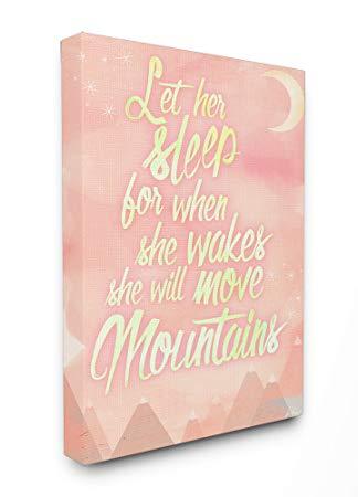 Pink Water with Mountains Logo - Amazon.com: Stupell Home Décor Let Her Sleep Pink Water Color ...