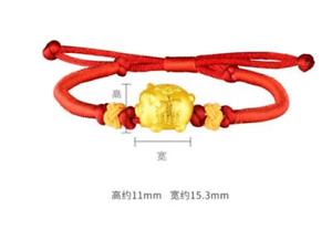 Yellow Filled with Red Line Logo - 24k 3d solid yellow gold filled Money drawing pig red line women ...