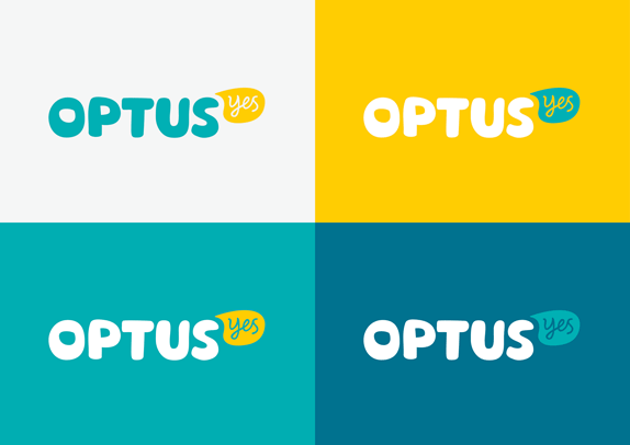 Turquoise and Yellow Logo - Brand New: Optus will have you Saying Yes in No Time