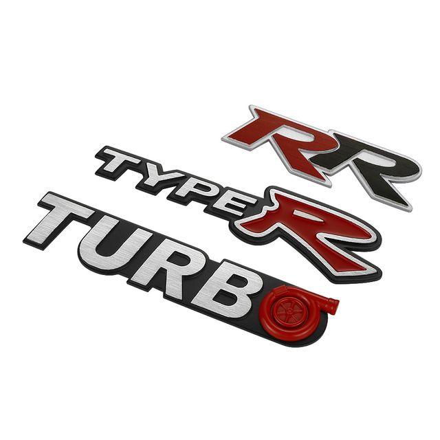 HR R Logo - 3D Metal Type R Logo Turbo Car Sticker Auto Badge Emblem Decal For ...