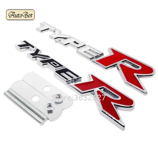 HR R Logo - 3D Metal Car Front Grille Emblem Sticker For Honda TYPE R Logo ...
