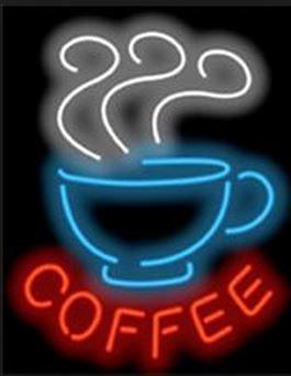 Blue Cup Red Steam Logo - COFFEE RED LETTERS BLUE CUP & STEAM | NEON COFFEE | Pinterest | Blue ...