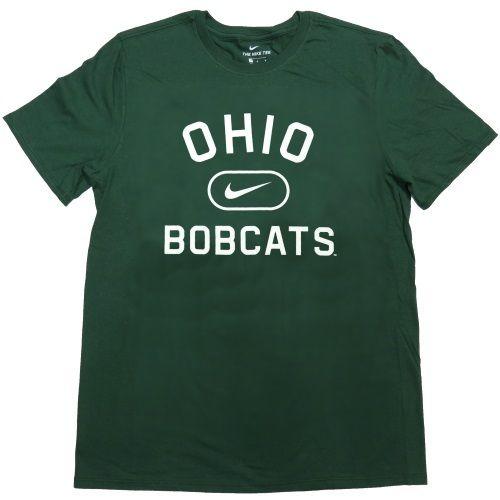 Dark Green Oval Logo - Ohio University dark green tee: Ohio Bobcats Swoosh Oval
