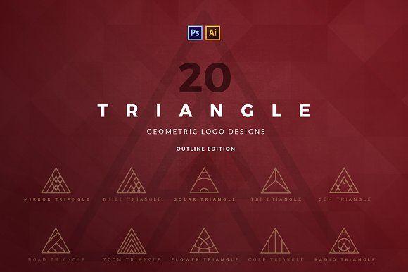 Red Triangle Geometric Logo - 20 Triangle Logos - Outline edition ~ Logo Templates ~ Creative Market