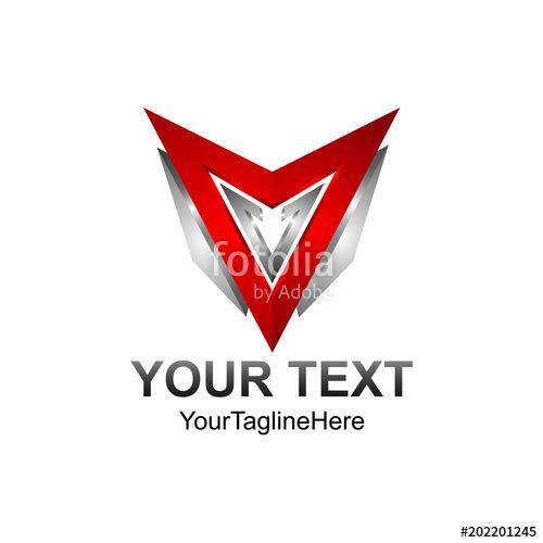 Red Triangle Geometric Logo - 3d Abstract triangle vector logo concept illustration. Pyramid ...