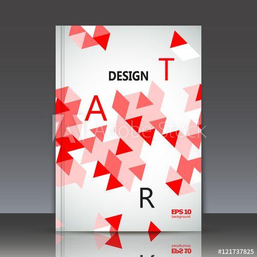 Red Triangle Geometric Logo - Abstract composition, geometric ornament, a4 brochure title sheet ...