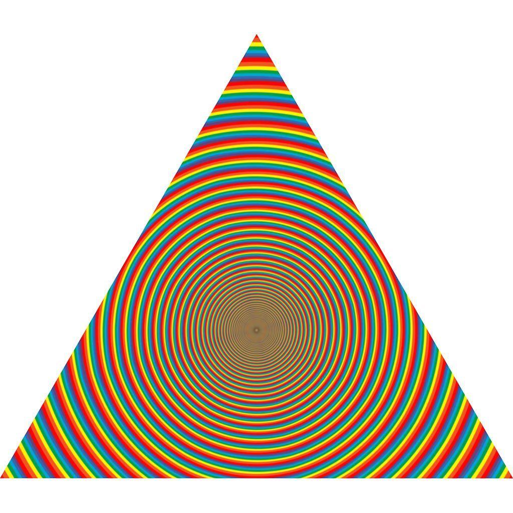 Red Triangle Geometric Logo - Rainbow Portal/ Supertube Geometric Fabric Wall Sticker Triangle