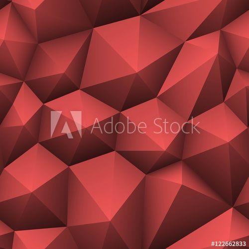 Red Triangle Geometric Logo - Red triangle seamless low-poly background. Abstract geometric ...
