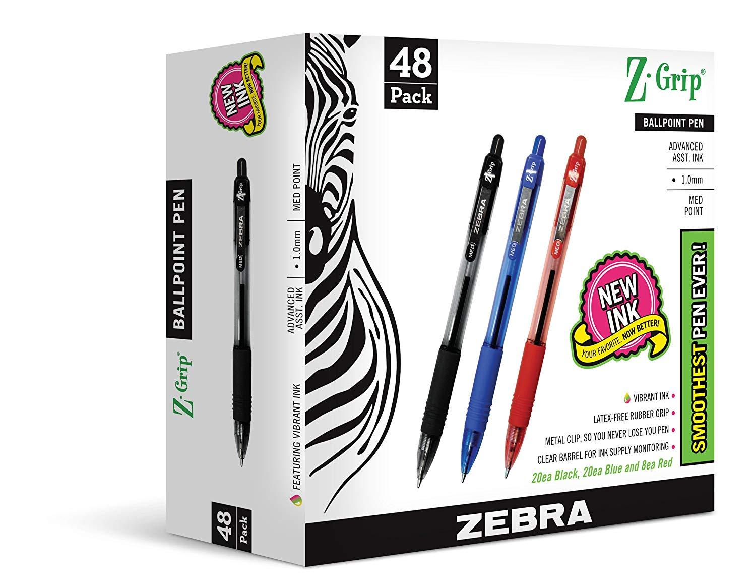 Zebra Pen Logo - Amazon.com: Zebra Pen Z-Grip Retractable Ballpoint Pen, Medium Point ...
