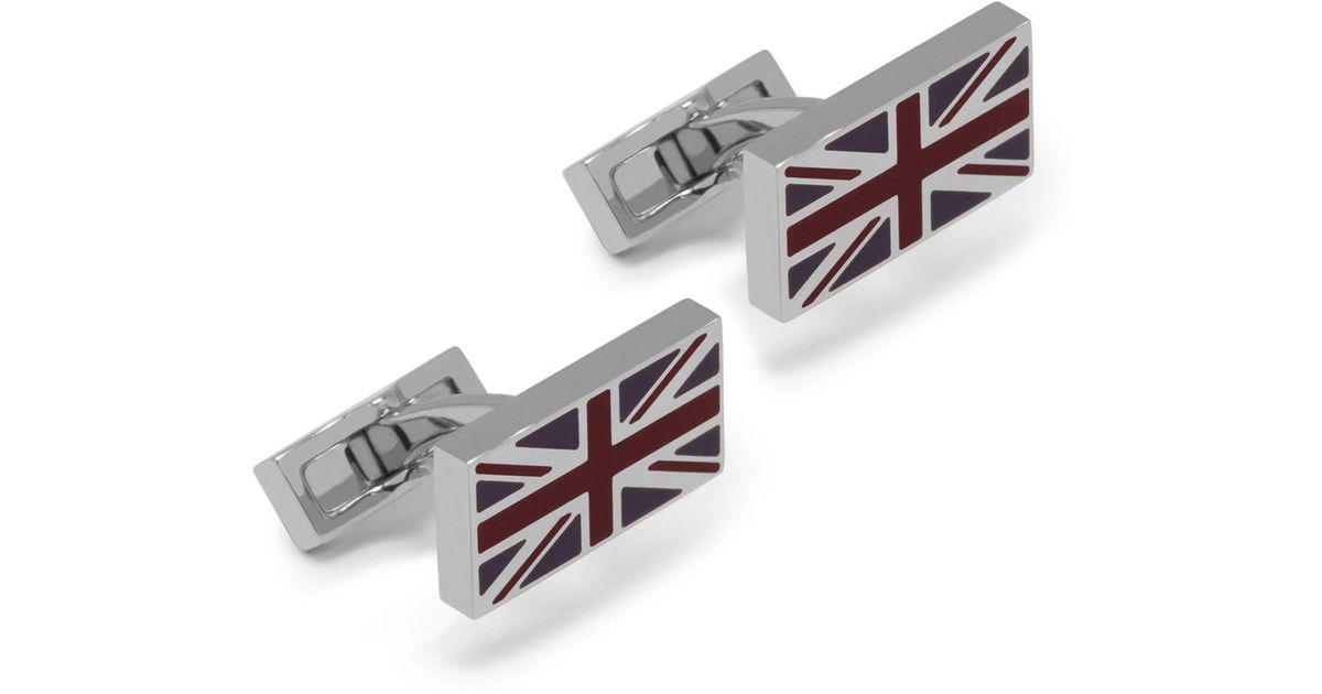 Burgandy and White Rectangle Logo - Lyst - Mulberry Rectangular Flag Cufflinks In Midnight, White And ...
