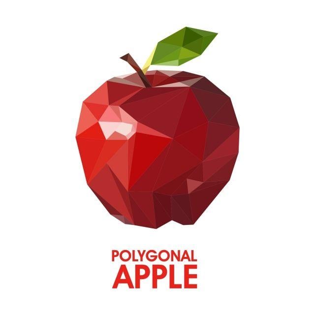 Red Triangle Geometric Logo - Polygonal Triangle Apple Geometric Logo Icon Vector Illustration