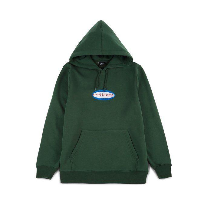 Dark Green Oval Logo - STUSSY Oval Logo Applique Hoodie € 105 Hooded Sweatshirts