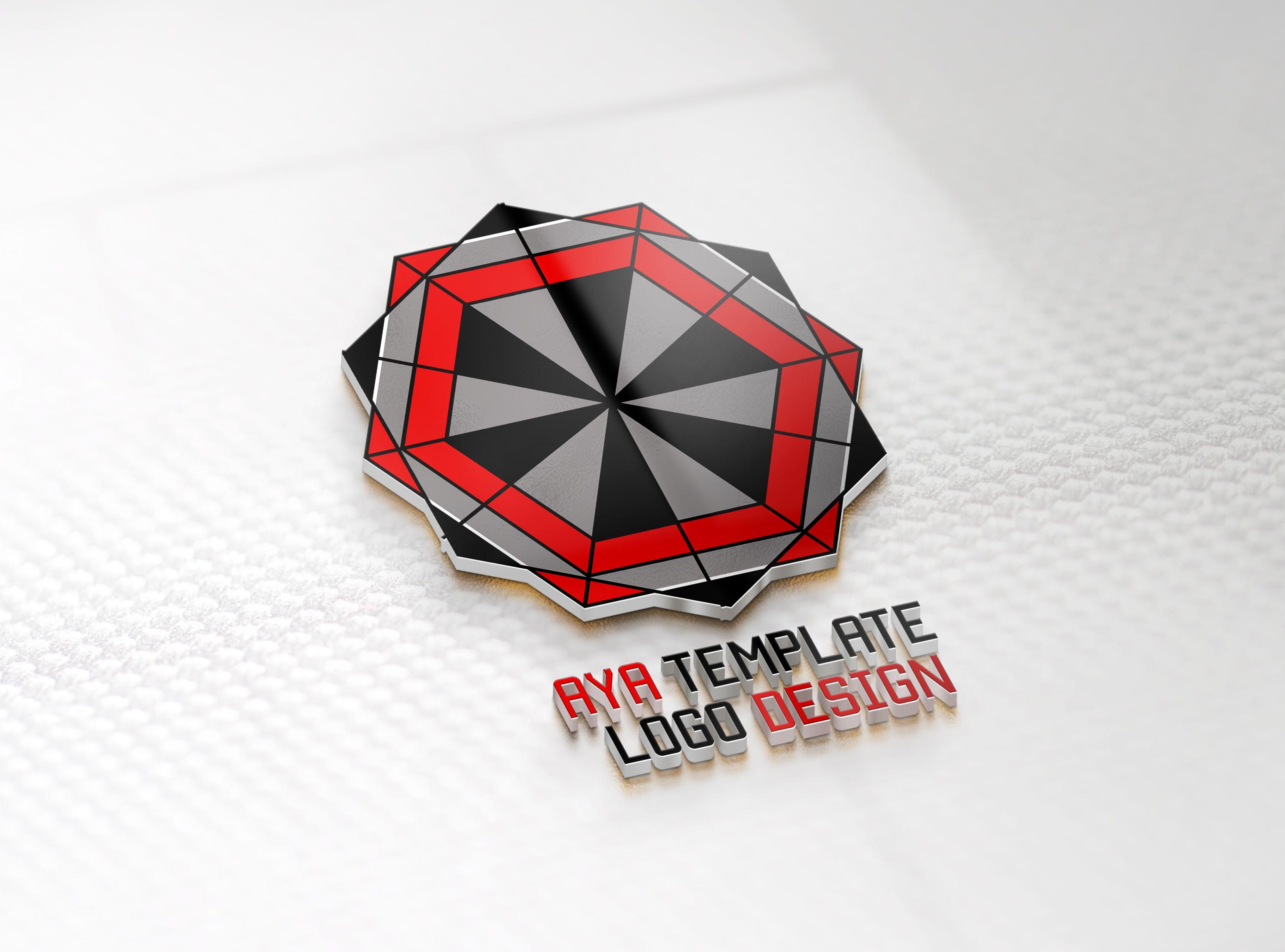 Red Triangle Geometric Logo - Geometric logo with red, gray and black colors – AYA Templates