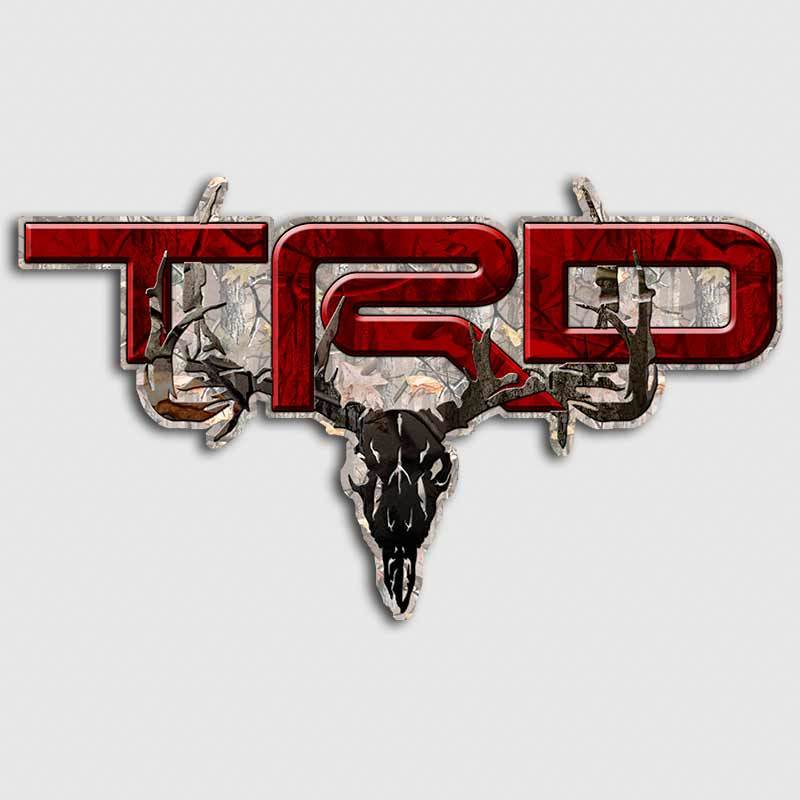 Camo Toyota Logo - Red Camo TRD Deer Skull Tundra Truck Decals