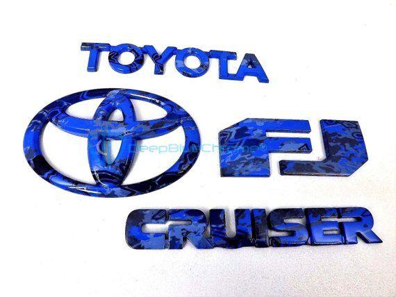 Camo Toyota Logo - Toyota FJ Cruiser Blue Snow Camo Emblem Set 07-14 Back Door | Etsy