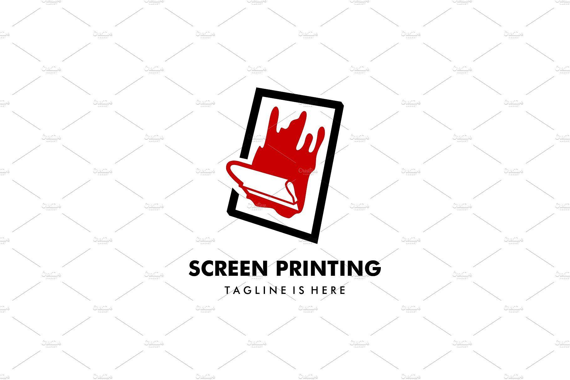 Screen Print Logo - silk screen printing logo Logo Templates Creative Market