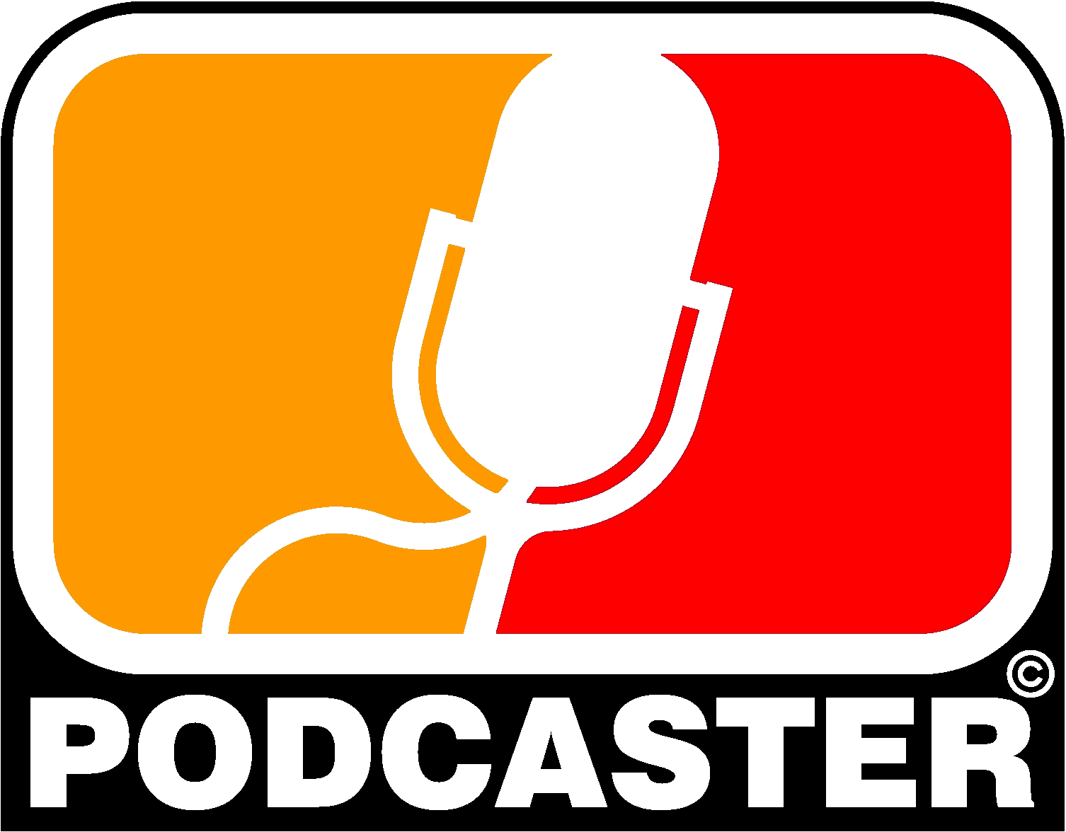 Red and Orange Logo - Podcaster Badges